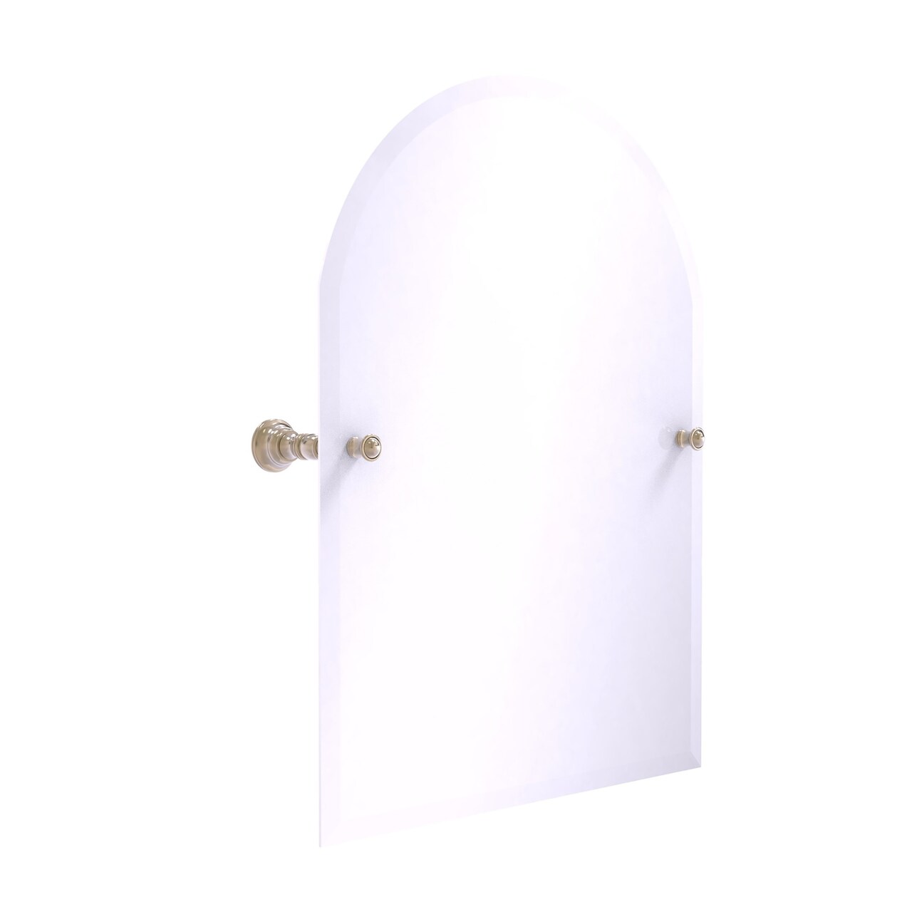 Carolina Collection Frameless Arched Top Tilt Mirror With Beveled Edge - Antique Pewter